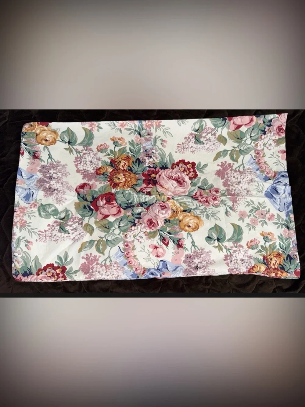 Vintage Ralph Lauren Allison Floral Standard Pillowcases Set of 2 100% Cotton